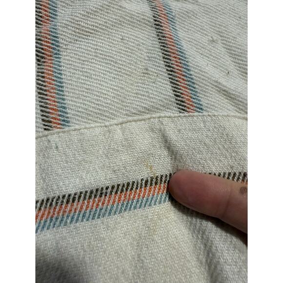 Faherty Baja Poncho Hoodie Tunic Striped Womens Sz Small White WDU1902TWL *Flaw - Picture 7 of 11